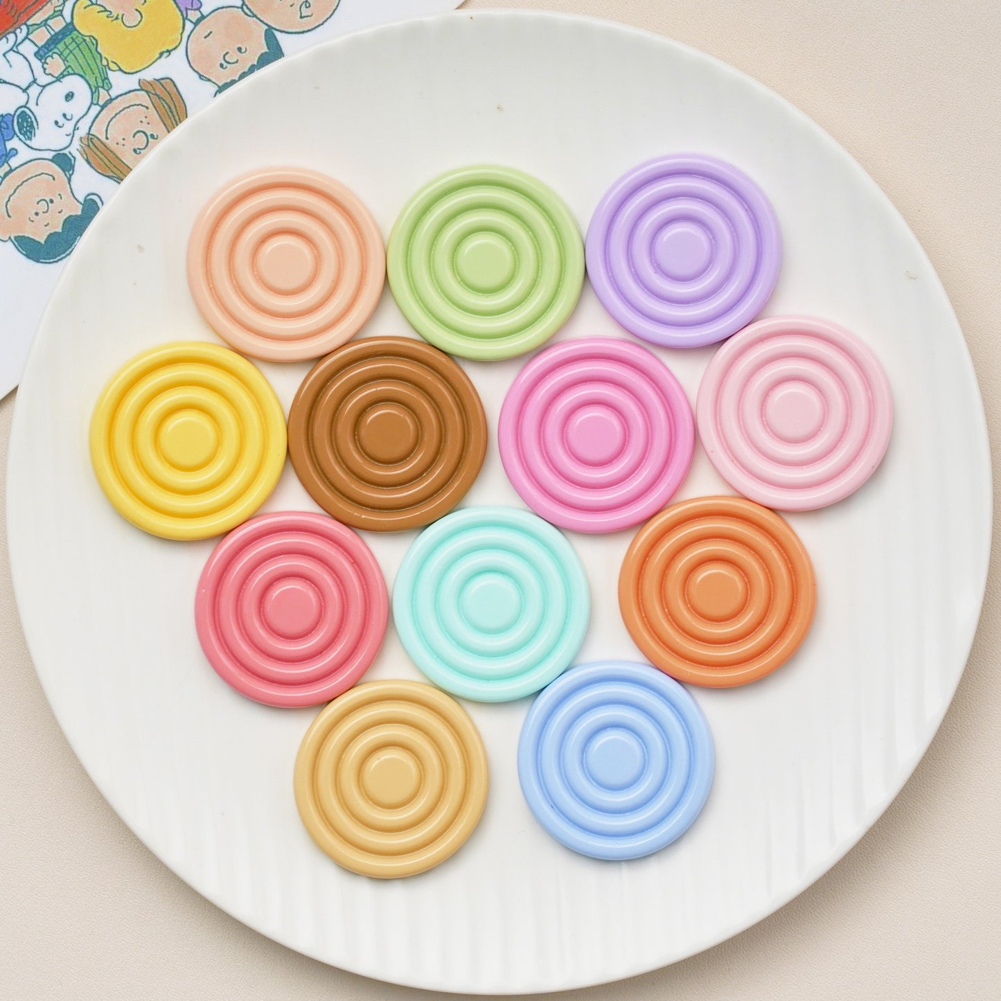 #B13 Small Size Solid Color Round-shaped Board Multiple Colors Mix