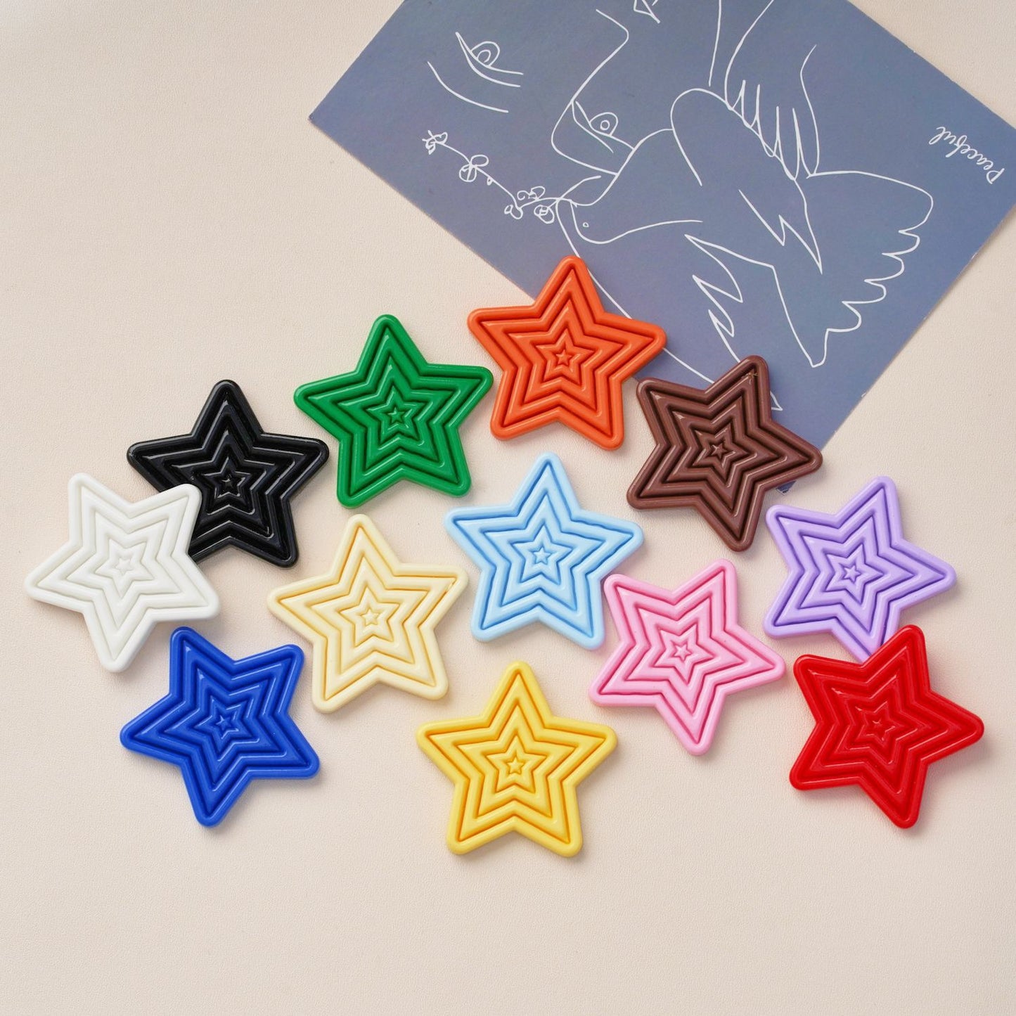 #B05 Solid Color Star-shaped Board Multiple Colors Mix