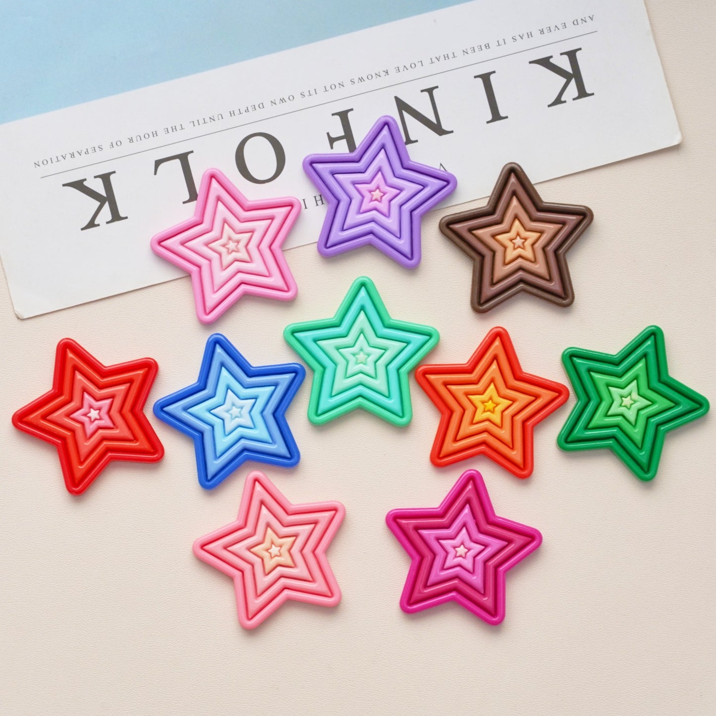 #B06 Gradient Color Star-shaped Board Multiple Colors Mix