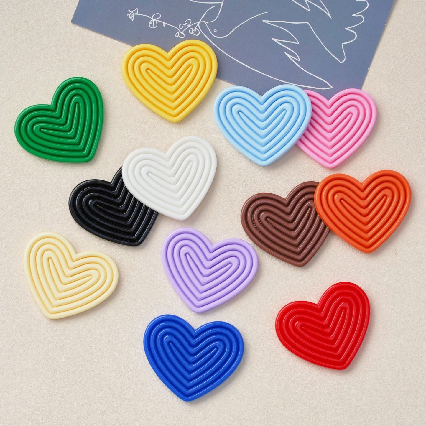 #B07 Solid Color Heart-shaped Board Multiple Colors Mix