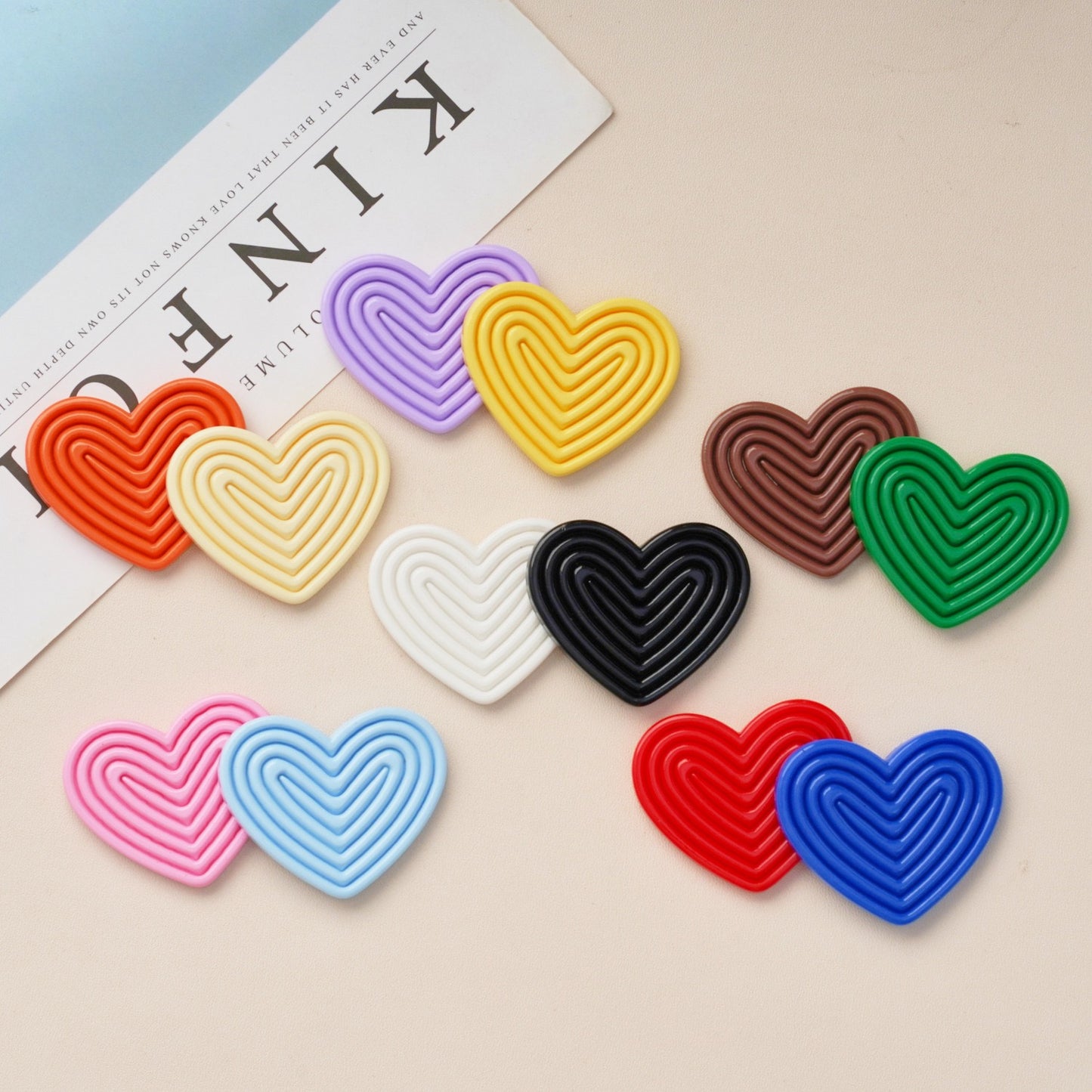 #B07 Solid Color Heart-shaped Board Multiple Colors Mix