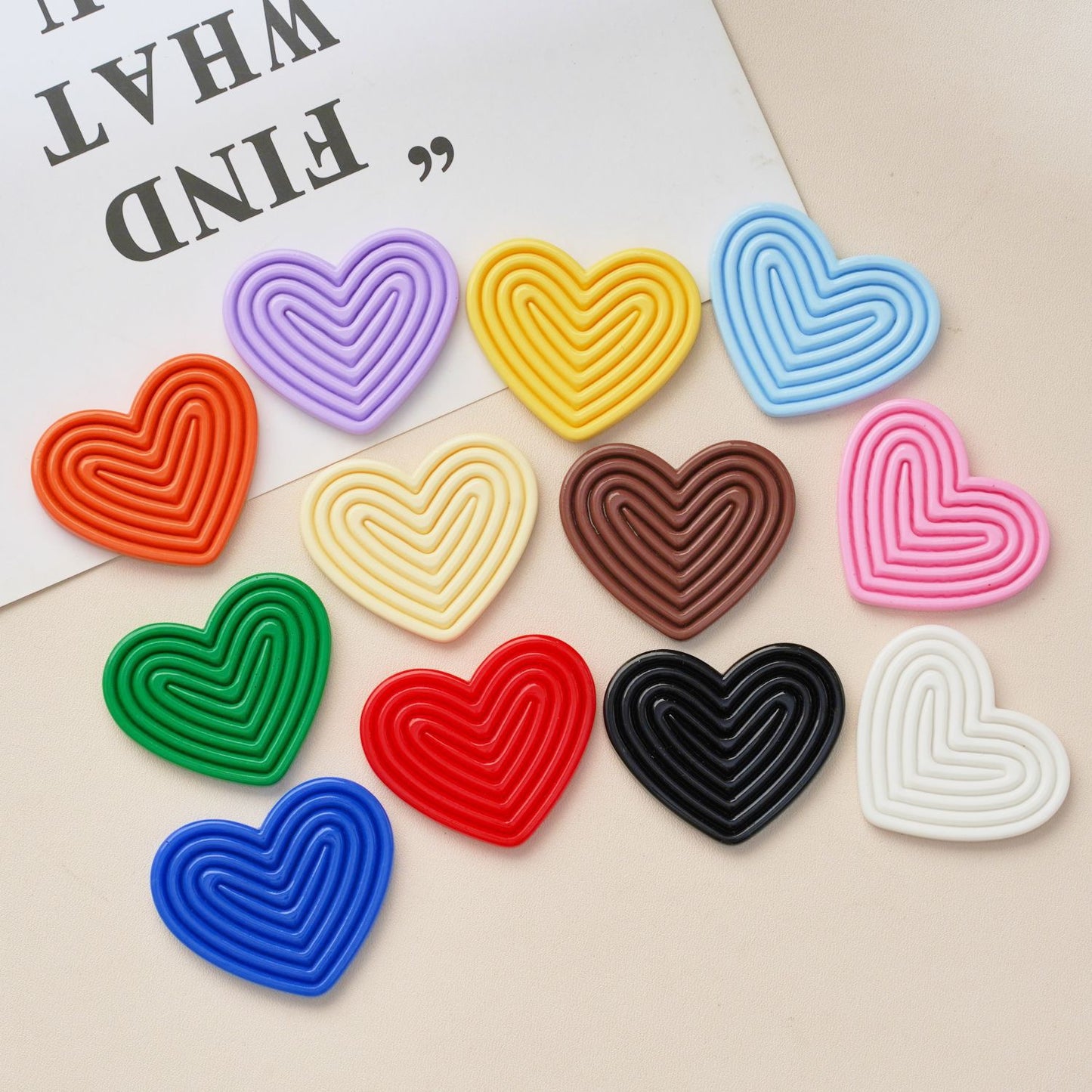 #B07 Solid Color Heart-shaped Board Multiple Colors Mix