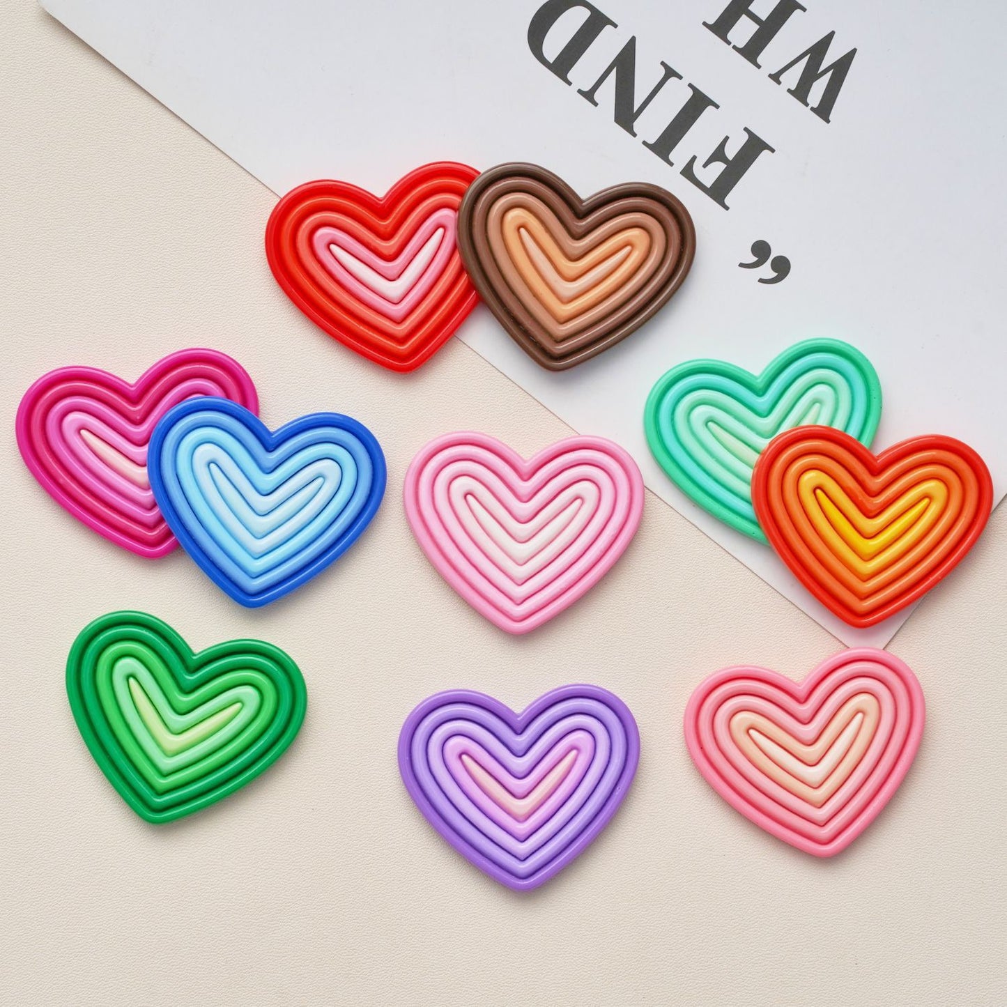 #B08 Gradient Color Heart-shaped Board Multiple Colors Mix