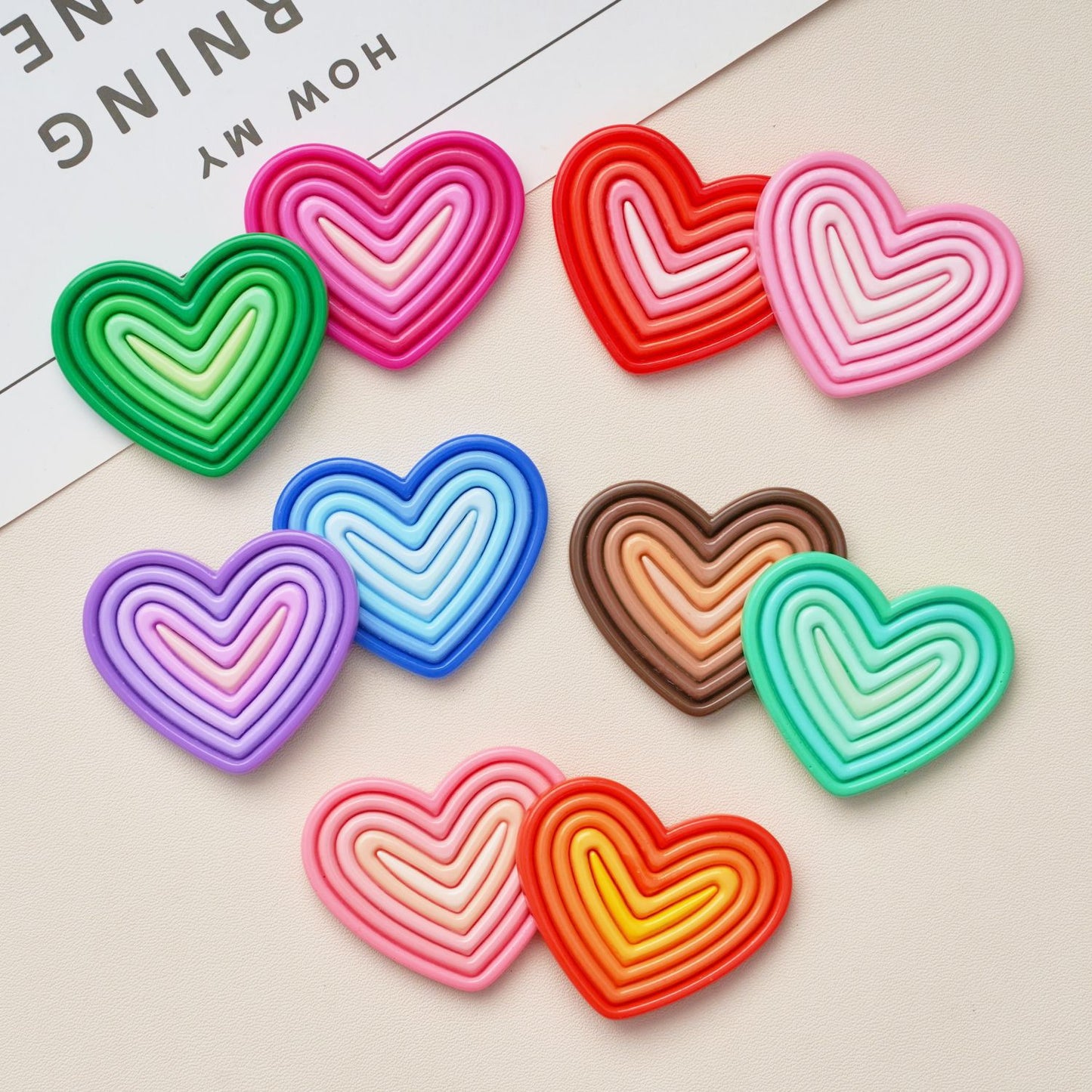 #B08 Gradient Color Heart-shaped Board Multiple Colors Mix