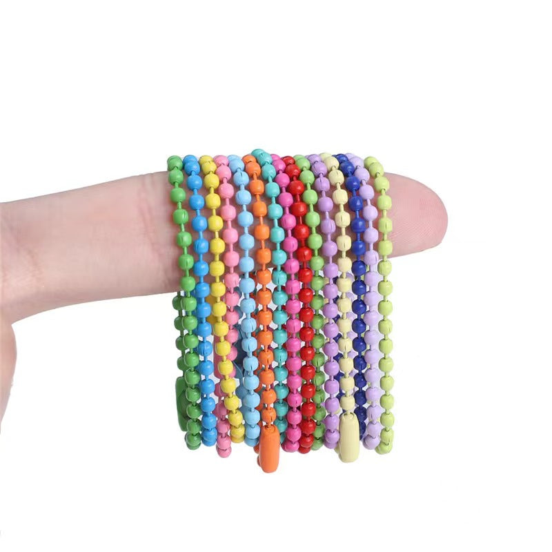 DIY Colorful Gooey Disc Bead Chain with Detachable Keychain