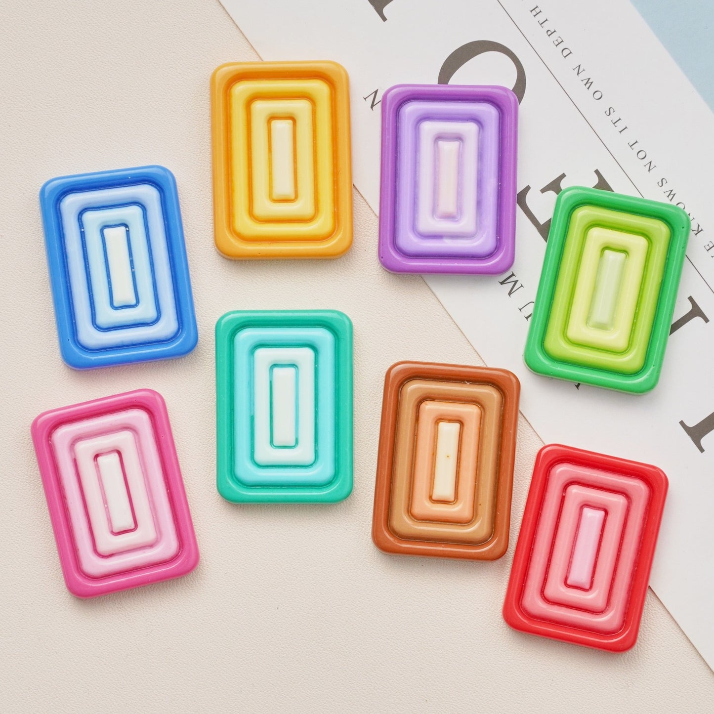 #B11 Small Size Gradient Color Rectangle-shaped Board Multiple Colors Mix