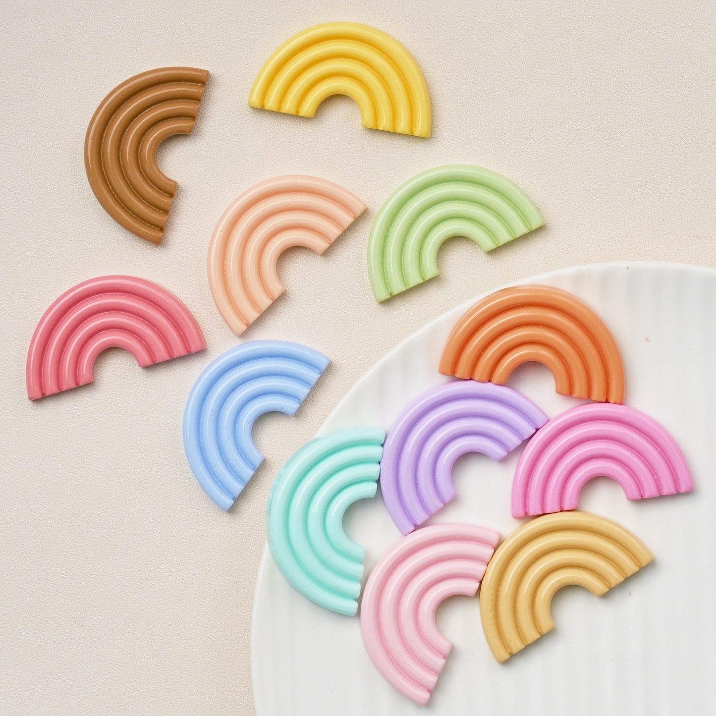 #B17 Small Size Solid Color Rainbow-shaped Board Multiple Colors Mix