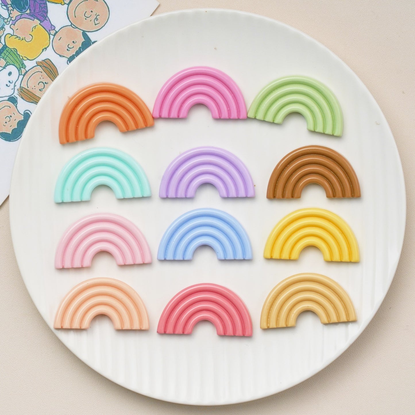 #B17 Small Size Solid Color Rainbow-shaped Board Multiple Colors Mix