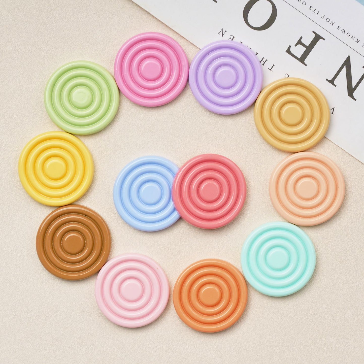 #B13 Small Size Solid Color Round-shaped Board Multiple Colors Mix