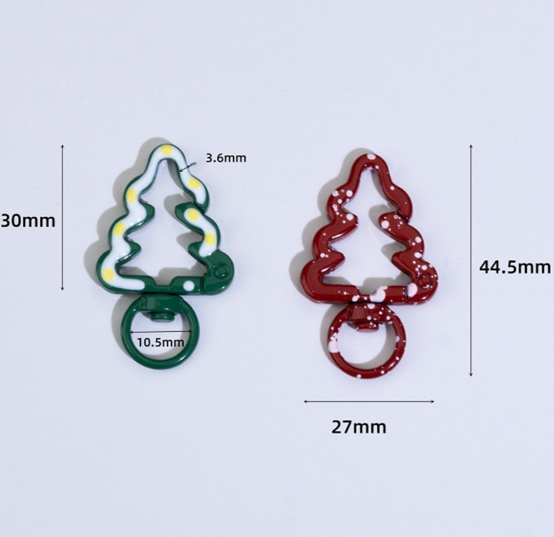 Christmas Tree Shaped Coil Keychain Lock