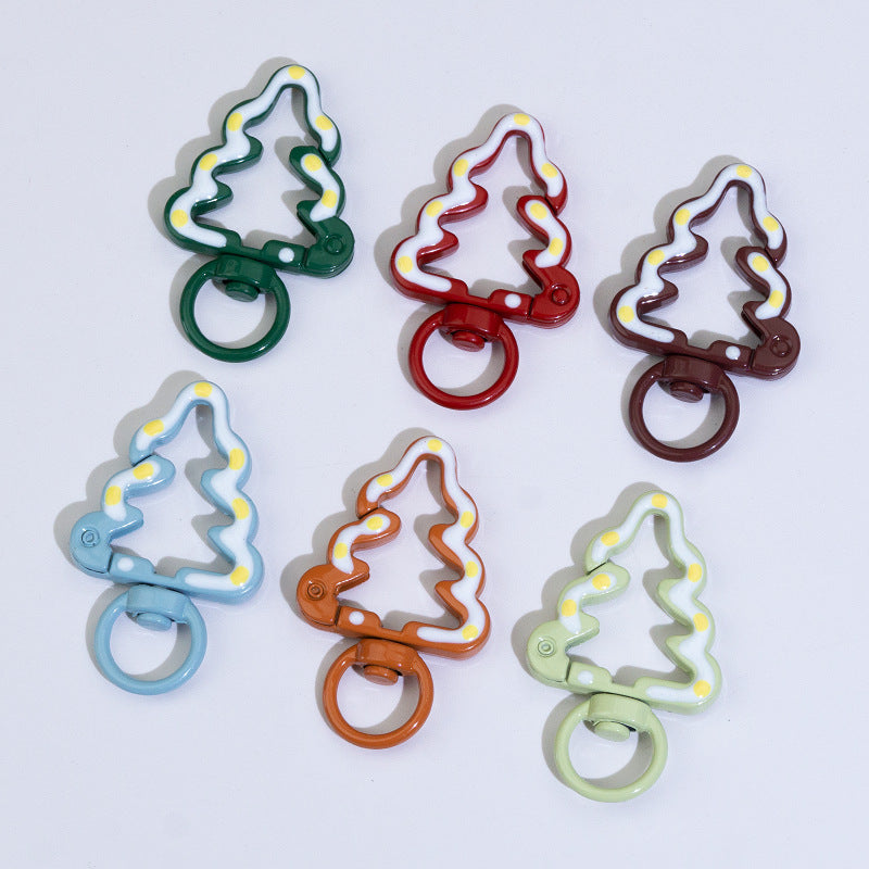 Christmas Tree Shaped Coil Keychain Lock