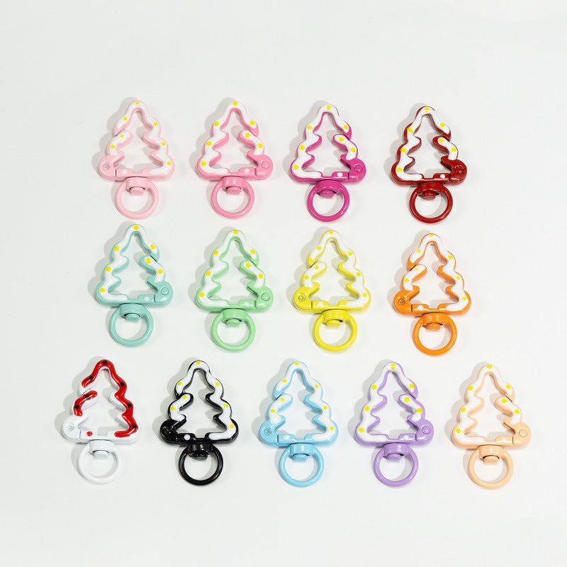 Christmas Tree Shaped Coil Keychain Lock