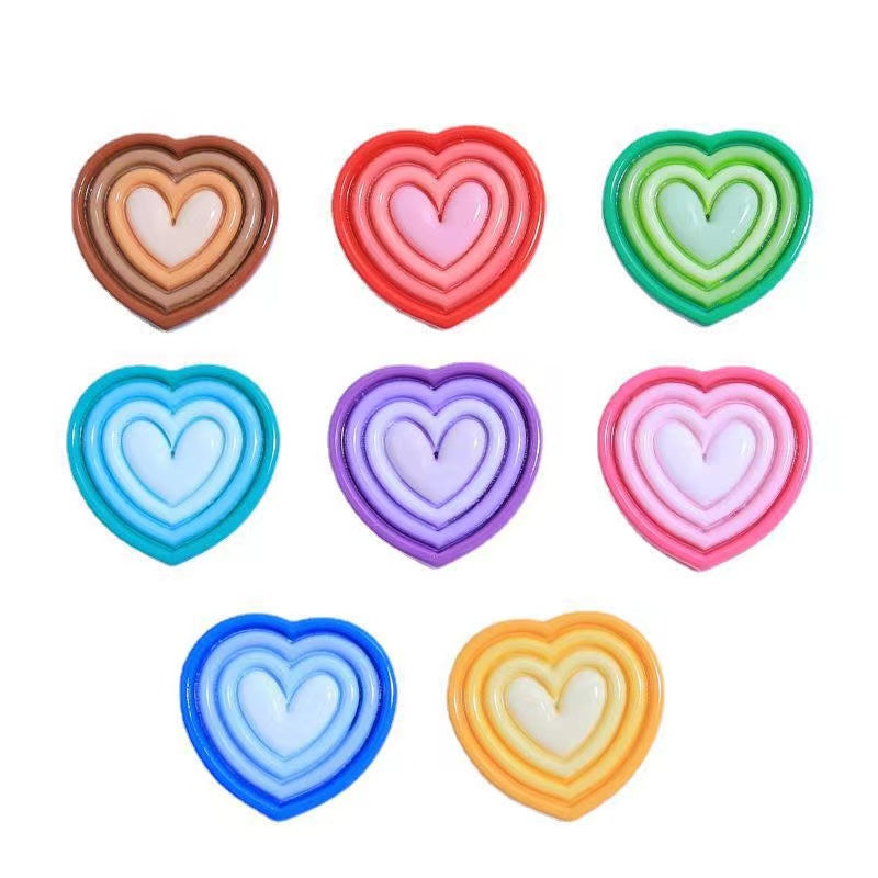 #B09 Small Size Rainbow Color Heart-shaped Board Multiple Colors Mix