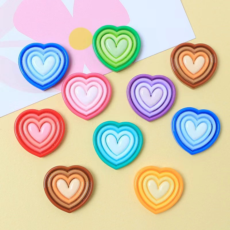 #B09 Small Size Rainbow Color Heart-shaped Board Multiple Colors Mix