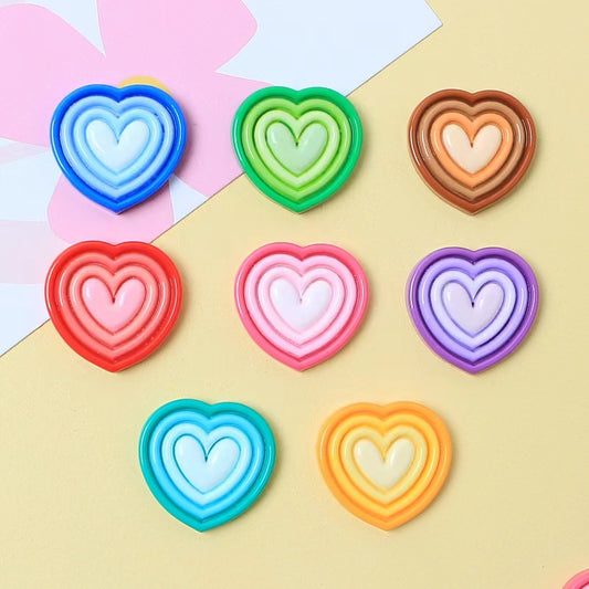 #B09 Small Size Rainbow Color Heart-shaped Board Multiple Colors Mix