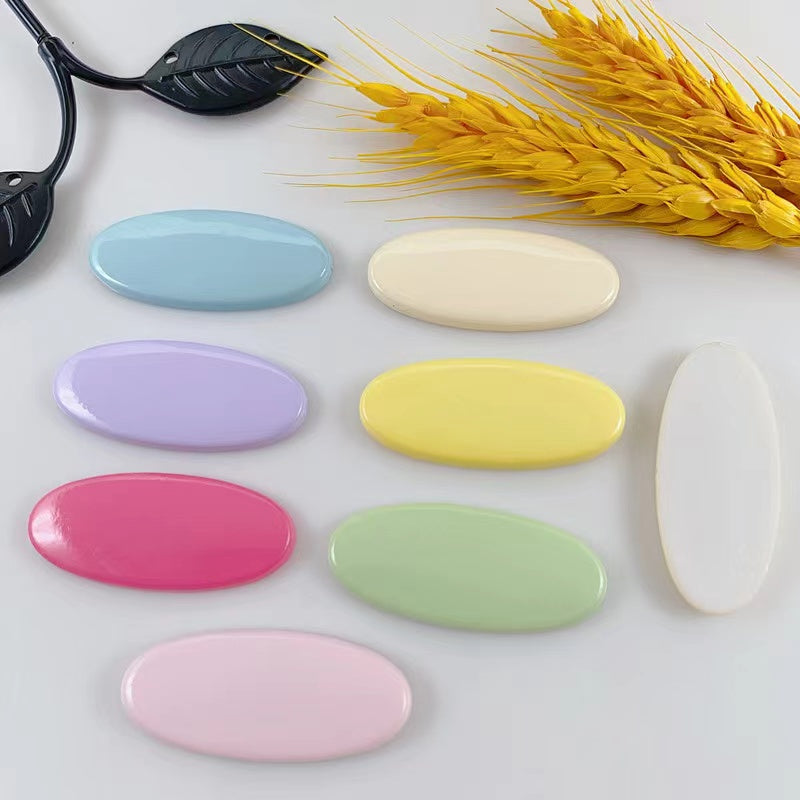 4cm Solid Color Resin Oval Base for Hairclip