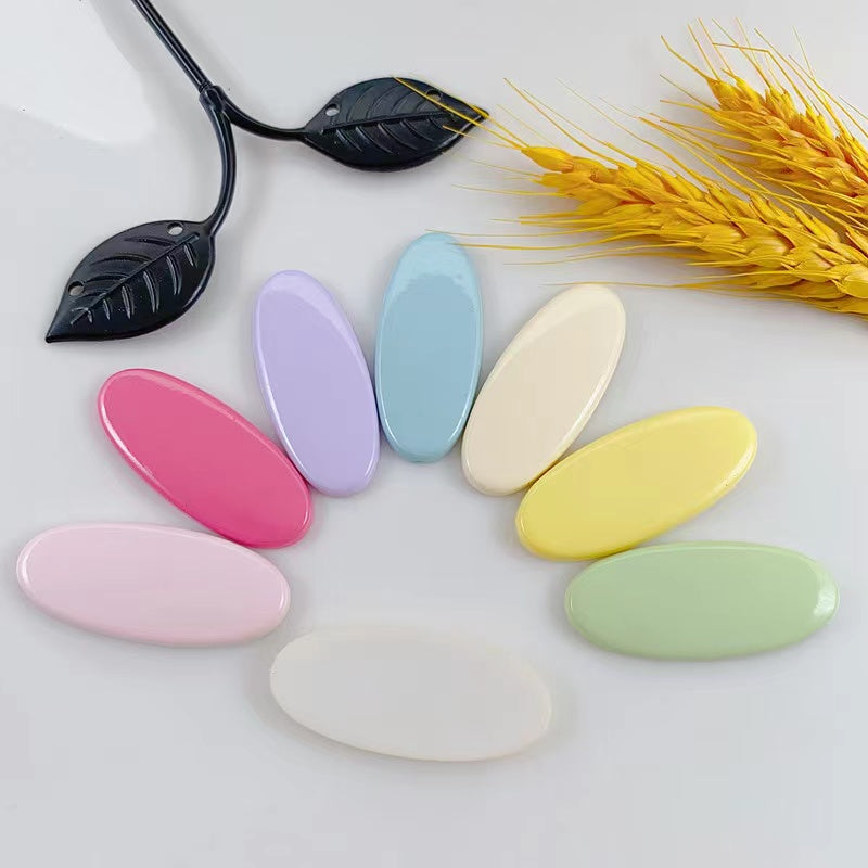 4cm Solid Color Resin Oval Base for Hairclip