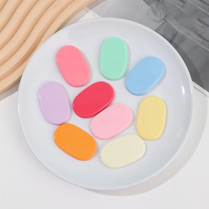 4cm Solid Color Resin Oval Base for Hairclip