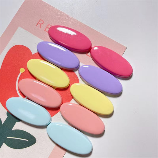 4cm Solid Color Resin Oval Base for Hairclip