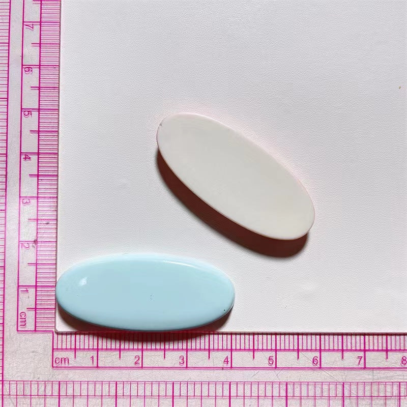 4cm Solid Color Resin Oval Base for Hairclip