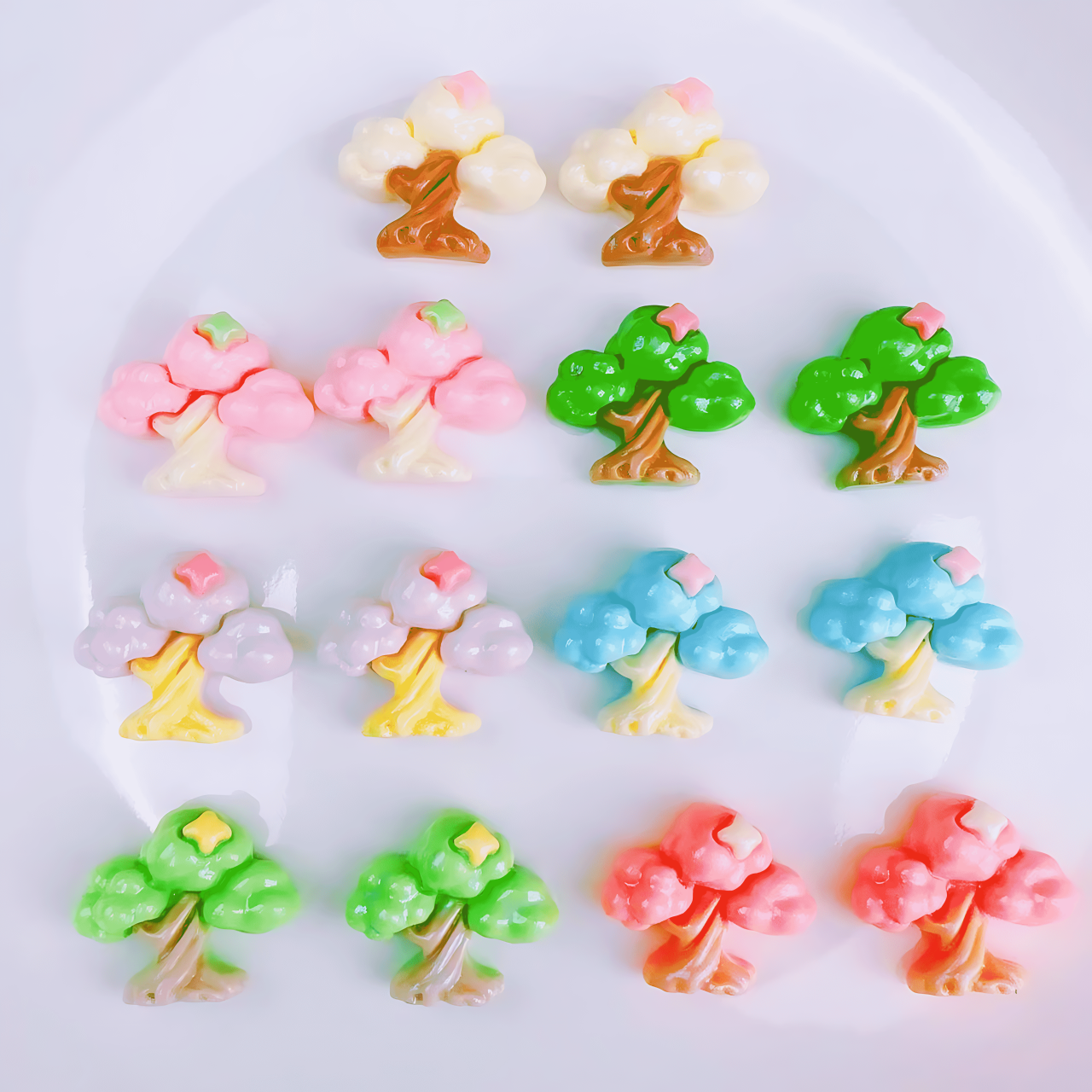 FL103 Colorful Tree Design Charm Set