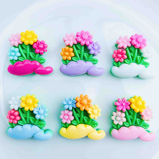 FL106 Colorful Flower Charm Set