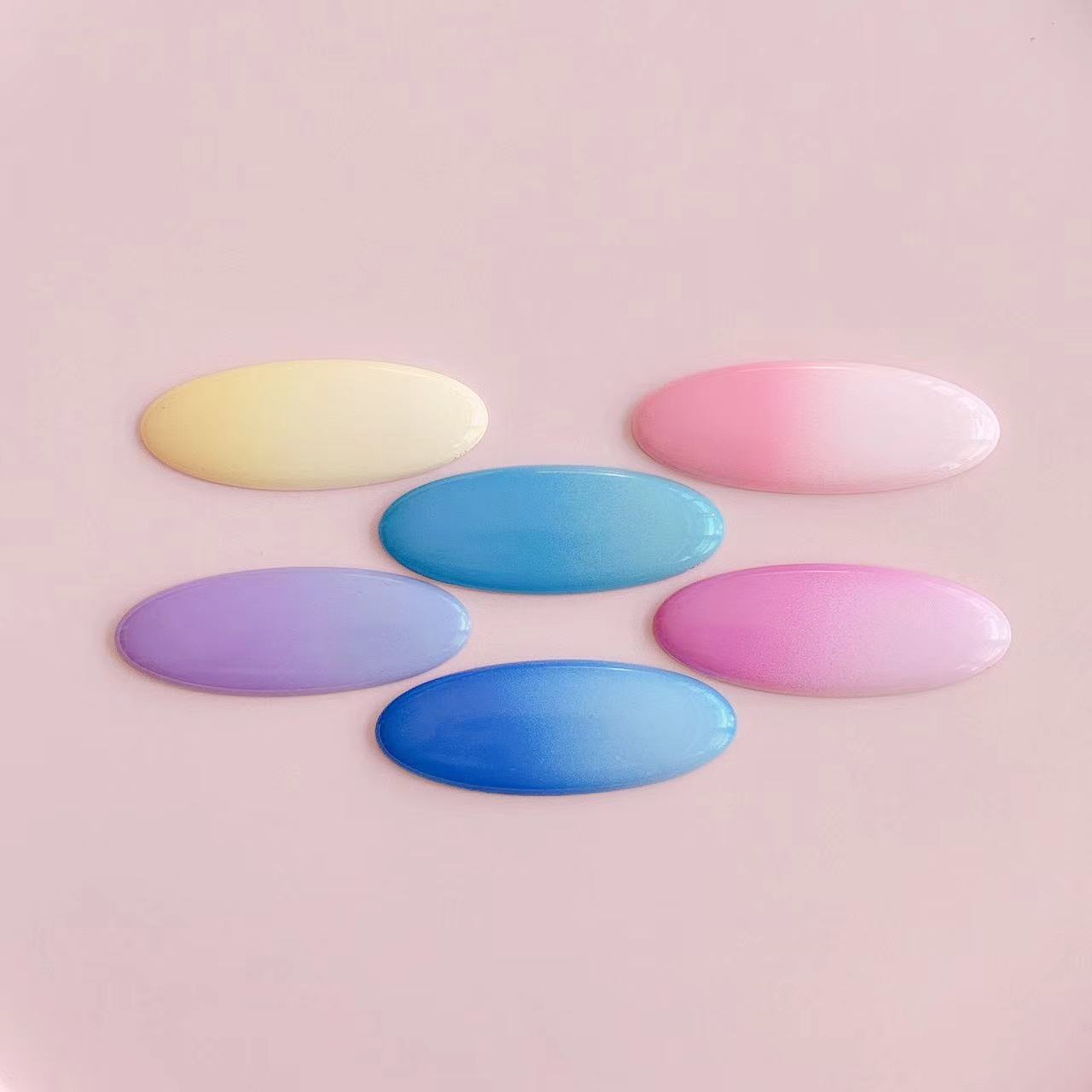 Gradient Resin Oval Pieces for Hairclip