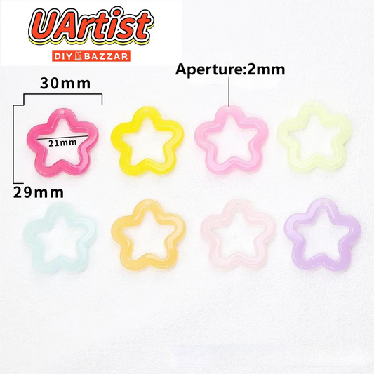 Small Jelly Colorful Star Pendent